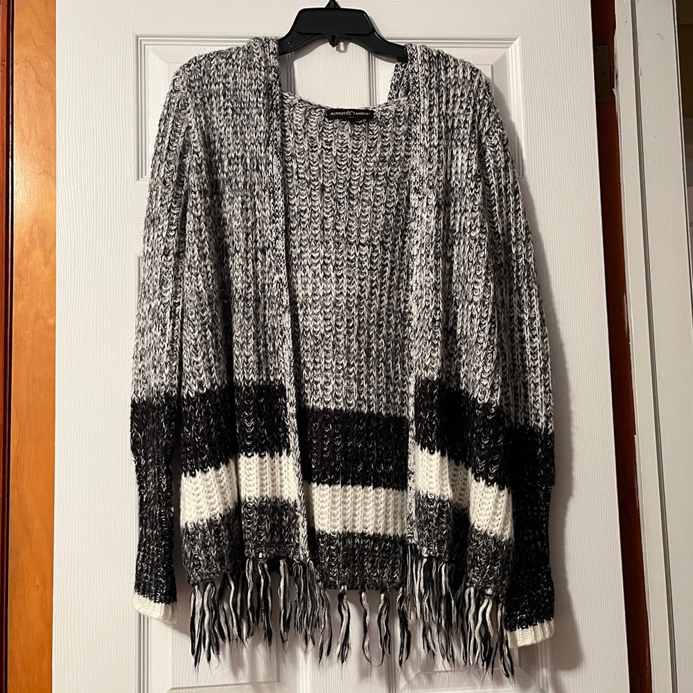 Zumiez Small Black and White Knit Hooded Sweater